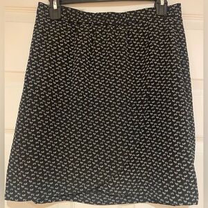 LOFT Black and White A-Line mini Skirt